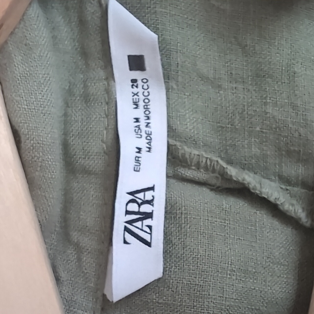 Long Linen Zara Sage Green Medium Duster - Picture 3 of 6